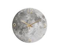 Wmmner Orologio da Parete Decorativo Rotondo Sulla Superficie Lunare con Luce a Led Lampada da Parete Moderna Minimalista in Arenaria Orologio Che Si Illumina Al Buio per Soggiorno Sala da Pranzo