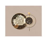 Wmmner Orologio Decorativo per Lampada da Parete con Lampada a Ledht Stile Cinese Nove Pesci Appeso a Parete Pittura Decorativa Orologio Che Si Illumina Al Buio per Soggiorno Sala da Pranzo