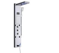 Wmmner Pannello Doccia a Led con Sistema Docciaset Di Rubinetti per Doccia a Pioggia a Cascata Spa Massage Jet Bath Shower Colonna Doccia Mixer Torre Del Rubinetto, Nichel Spazzolato 9001/Borstad Nick