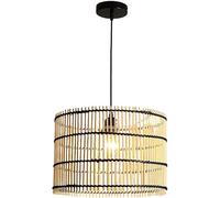 Wmmner Paralume a Gabbia in Rattan Beige Lampada a Sospensione in Stile Costiero Lampadario Intrecciato Fai da Te Fatto a Mano Lampade da Soffitto in Rattan in Stile Giapponese