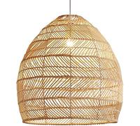 Wmmner Paralume con Lanterna in Rattan Lampadari in Vimini Naturale Lampadari in Stile Tropicale Gabbia in Rattan Lampada a Sospensione Fatta a Mano E27 Lampada da Soffitto per Interni a Incasso/un Co