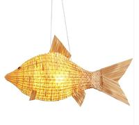 Wmmner Paralume in Vimini con Lampadario in Rattan Intrecciato a Mano da 23,6 Pollici Adatto e Compatibile con la Sala da Pranzo. Lobby Reception Cafe Lampadario da Soffitto a Pesce Lampadario, Lampad