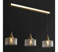 Wmmner Personalità Industriale Vintage in Stile Giapponeselampadario a Testa Singola Moderno Creativo Ottone Lucido Vetro Trasparente Piccola Lampada a Sospensione per Balcone Sala Espositiva Soffitto