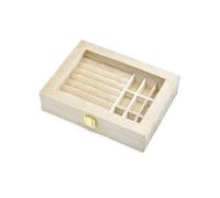 Wmmner Personalizza la Scatola Di Gioielli in Velluto Orecchini ad Anello in Pelle Scamosciata Scatola Di Immagazzinaggio per Bracciale Confezione Di Gioielli per Gioielli (Blu)/Beige/20 * 15 * 4.8Cm