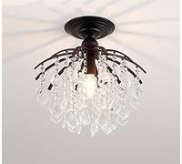 Wmmner Piccola Illuminazione Del Lampadario Di Cristallo Compatibile con la Camera da Letto Studio Sala Lampadari a Soffitto Oro Nero Lustre Lampade Di Cristallo, Lampada a Sospensione a Soffitto a Le
