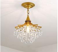 Wmmner Piccola Illuminazione Del Lampadario Di Cristallo Compatibile con la Camera da Letto Studio Sala Lampadari a Soffitto Oro Nero Lustre Lampade Di Cristallo, Lampada a Sospensione a Soffitto a Le