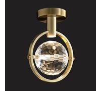 Wmmner Plafoniera a Led in Ottone Cristallo Semi-Infrosso a Soffitto Apparecchio Di Illuminazione a Soffitto Globe Glass Close To Lampada da Soffitto Moderna Illuminazione da Corridoio 5W 4000K Plafon