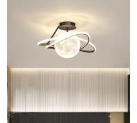 Wmmner Plafoniera Semi-Infilata a Led Dimmerabile, Pianeta Di Stampa 3D Rotondo Vicino a Ceiling Apparecchi Di Illuminazione, Lampada da Soffitto Moderna Di Metà Secolo, per Camera da Letto Camera da