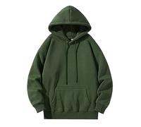 Wmmner Plain Hoodies for Men Casual Classic Basic Solid Fall Shirt Long Sleeve Men's Plus Size Pullover Drawsthooded Sweatshirts/Verde/4Xl