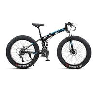 Wmmner Pneumatico Grasso per Mountain Bike da 24 Pollici, Bicicletta da Montagna Pieghevole da Spiaggia da Donna da Uomo, Pneumatici da 4 Pollici Larghi, Bici da Strada da Ciclismo All'Aperto, Doppia