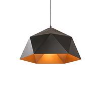 Wmmner Polygonal Elegant Hanging Lamp Black Creative Ceiling Light Chandelier Simplicity 1-Light Lamp European Vintage Ceiling Lighting Fixture for Dining Room Bedroom Kitchen Bar/Nero/14.9In*9.0In