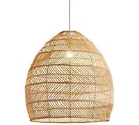 Wmmner Rattan Cage Light Beige Wicker Lamp Shade 1-Pack Tropical Style Handmade Rattan Basket Chandeliers Farmhouse Decor Hanging Lamp Rattan Ceiling Lamp,Chandeliers/un Colore/17.7In