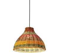 Wmmner Rattan Woven Light Umbrella Se27 Lamp Decoration Wicker Hanging Light Fixtures Compatible With,Contemporary Dining Room