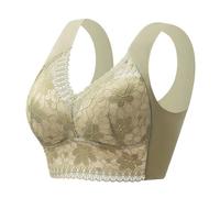 Wmmner Reggiseno da Donna con Chiusura Frontale, Bordi in Pizzo, Senza Ferretto, Regolabile, Senza Cuciture, Ideale per Yoga, Sonno, Sport e Attività Fisica. Reggiseno Sportivo con Sostegno Elevato, C