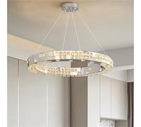 Wmmner Round Lampadario Di Cristallo Nero Di Lusso per Soggiorno Lampada a Sospensione Moderna Led Home Decor Illuminazione per la Camera da Letto (3 Colori Dia80Cm) (3 Colori Dia100X60Cm)/3 Colori/Di