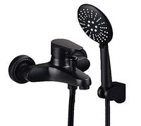 Wmmner Rubinetti da Bagno Neri Set Bassi Rubinetti da Bagno Caldi Edi a Parete con Attacco Doccia 3 Functional-A_19/B/19