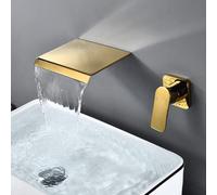Wmmner Rubinetto da Bagno a Cascata Moderno Nero Opaco/Cromo a Parete Rubinetti per Lavabo Alla Moda con Miscelatore per Acqua Calda Eda/D'Oro/a