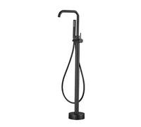 Wmmner Rubinetto da Bagno Indipendente con Doccetta a Mano, Rubinetto Miscelatore in Ottonedo e Caldo ad Acqua a Maniglia Singola, Vasca da Bagno Indipendente, Oro/Nero/a