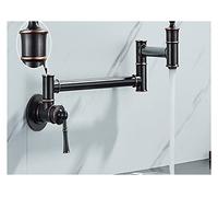 Wmmner Rubinetto Di Riempimento per Pentole a Parete Rubinetto per Lavello da Cucina Girevole Nero in Ottone Massiccio Miscelatore per Lavabo per Acquada Rotante Spout Pot Filler Ideale per Cucinare e
