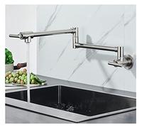 Wmmner Rubinetto Di Riempimento per Pentole a Parete Rubinetto per Lavello da Cucina Girevole Nero in Ottone Massiccio Miscelatore per Lavabo per Acquada Rotante Spout Pot Filler Ideale per Cucinare e