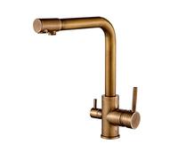 Wmmner Rubinetto per Lavello da Cucina in Oro Rosa, Miscelatore Rotante a 360°, Montato Sul Ponte con Depurazione Dell'Acqua, Finitura Spazzolata Antica, Eleganti Miscelatori per Lavello da Cucina