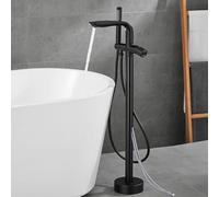 Wmmner Rubinetto per Vasca da Bagno Di Lusso Leggero Di Lusso Tutto in Rame Bagno Indipendente Laterale Del Serbatoio Dell'Acqua Mista Calda Edaub Rubinetto Doccia Set Doccia Parete Acqua Collegamento