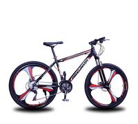 Wmmner Ruote 700C Bicicletta per adulti Mountain Bike 21 velocità uomo e donna 3 razze ruote monopezzo ammortizzanti sospensione scuola ruota in alluminio/nero rosso/26-IN_THREE-BLADE