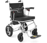 Wmmner Sedia a Rotelle Elettrica per Adulti, Alluminio Frame, Sedia a Rotelle Elettrica Pieghevole Automatica per Tutti i Terreni per Anziani, Morbidi Cuscinetti Staccabili, Sedile per Disabili Portat
