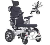 Wmmner Sedie a Rotelle Elettriche Portatili da 25 Km per Adulti, Sedia a Rotelle in Alluminio Leggero per Anziani con Borsa, Pieghevole Rapido in Tre Secondi, All Terrain 500W Intelligent