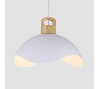 Wmmner Semi-Circular Creative Hanging Lightsaron Simplicity Lamp Elegant Bohemian Chandelier with Wood Led Nordic Style Ceiling Lighting Fixture for Restaurant Living Room Bar Dignified/Bianco/40Cm