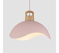 Wmmner Semi-Circular Creative Hanging Lightsaron Simplicity Lamp Elegant Bohemian Chandelier with Wood Led Nordic Style Ceiling Lighting Fixture for Restaurant Living Room Bar Dignified/Rosa/35Cm