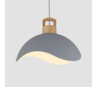Wmmner Semi-Circular Creative Hanging Lightsaron Simplicity Lamp Elegant Bohemian Chandelier with Wood Led Nordic Style Ceiling Lighting Fixture for Restaurant Living Room Bar Dignified/Cenere/40Cm