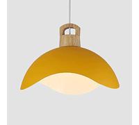 Wmmner Semi-Circular Creative Hanging Lightsaron Simplicity Lamp Elegant Bohemian Chandelier with Wood Led Nordic Style Ceiling Lighting Fixture for Restaurant Living Room Bar Dignified/Arancione/35Cm