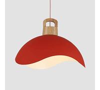 Wmmner Semi-Circular Creative Hanging Lightsaron Simplicity Lamp Elegant Bohemian Chandelier with Wood Led Nordic Style Ceiling Lighting Fixture for Restaurant Living Room Bar Dignified/Rosso/40Cm