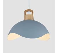 Wmmner Semi-Circular Creative Hanging Lightsaron Simplicity Lamp Elegant Bohemian Chandelier with Wood Led Nordic Style Ceiling Lighting Fixture for Restaurant Living Room Bar Dignified/Blu/40Cm