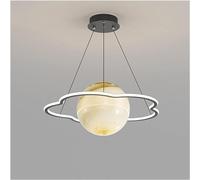 Wmmner Semplice e Moderno - Planet Northern Europe Lamp Restaurant Living Room Bedroom Moon Chandelier Ball, Led Ceiling Lamp/Forma Di Fiore 50 cm/Luce Bianca