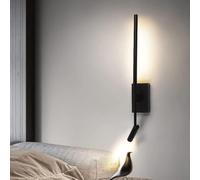 Wmmner Semplice Lampada da Parete da Comodino, Luce Di Staffa Di Linea Decorativa Spot, Faretto da Lettura Montato a Led, Compatibile con la Parete Di Sfondo Della Camera da Letto Del Corridoio Del So