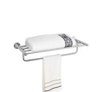 Wmmner Set Di Accessori da Bagno Cromati: Porta Scopino Lucido, Portasciugamani, Portasapone, Mensola e Gancio da Parete in Vetro, Porta Carta Igienica - Elegante e Funzionale!/One Size/Portasciugaman