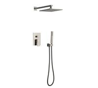 Wmmner Set Di Rubinetti Doccia Completi, Soffione Doccia a Pioggia con Doccia Portatile, Sistema Doccia a Parete per Bagno, Doppio Set Combinato Doccia con Valvola Di Bilanciamento Della Pressione, Sp