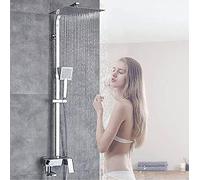 Wmmner Set Di Rubinetti per Doccia a Pioggia Di Lusso Miscelatore per Doccia da Bagno a Manico Singolo Bocca Girevole Rubinetto per Doccia con Testa a Pioggia in Acciaio Inossidabile, Soffione Doccia