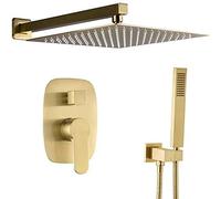 Wmmner Set Di Soffione Doccia a Pioggia in Ottone da 10 Pollici Apparecchio a Parete Sistema Doccia Bagno Di Lusso Adesign Moderno a Pressione Regolabile per Un'Esperienza Termale