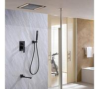Wmmner Set Doccia Nascosto Soffione Doccia con Tubo 360X500 Mm Miscelatore Doccia Caldodo Multifunzionale a Ledset Rain Mode 304 Set Doccia in Acciaio Inossidabile