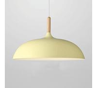 Wmmner Simplicity E27 Single Head Chandelier Café Decoration Light Restaurantaron Hanging Lamp 1-Light Romantic Wooden Handle Ceiling Lights for Restaurant Dining Room Bedroom Kitchen Bar/Giallo