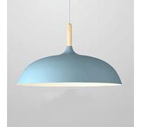 Wmmner Simplicity E27 Single Head Chandelier Café Decoration Light Restaurantaron Hanging Lamp 1-Light Romantic Wooden Handle Ceiling Lights for Restaurant Dining Room Bedroom Kitchen Bar/Blu