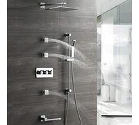 Wmmner Sistema Doccia Set Doccia Nascosto 4 Caratteristiche Parete Calda Eda Pressurizzata Quadrata Top-Spray Doccia a Mano Sollevamentosistema 3 Cintura Di Spruzzatura Laterale Hahn Bella Pratica