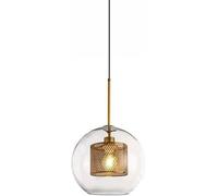 Wmmner Translampadario per Paralume in Vetro per Genitori Lampada a Sospensione in Rete Di Ferro Industriale Retrò Personalità E27 Lampada a Sospensione a Testa Singola Lampada a Sospensione per Comod