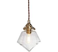 Wmmner Trasparente Europeolampadari in Vetro a Forma Di Diamante, Lampadari a V-Intage in Ottone Industriale Loft Entrance Restaurant Cafe Bar E14 Chandeliers, Chandelier