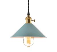 Wmmner Triangle Color Hanging Lamp Traditional Elegant Light Single Head Personalized Ceiling Lights Farmhouse 1-Light Chandelier for Restaurant Dining Room Bedroom Kitchen Bar/Blu/8.2In
