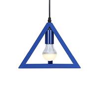 Wmmner Triangle Nordic Style Lights Coastal Decoration Ceiling Light Shade Personality Metal Hanging Lamp Hollowaron Chandelier for Kitchen, Bedroom, Dining Room, Restaurant/Blu