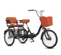Wmmner Triciclo a Pedale Pieghevole Lsqxss con Forcella Ammortizzante, Triciclo Tandem con Sedile Posteriore, Triciclo per Scooter per Adulti per Adulti con Freno Sensibile, Bici da Crociera per il Te